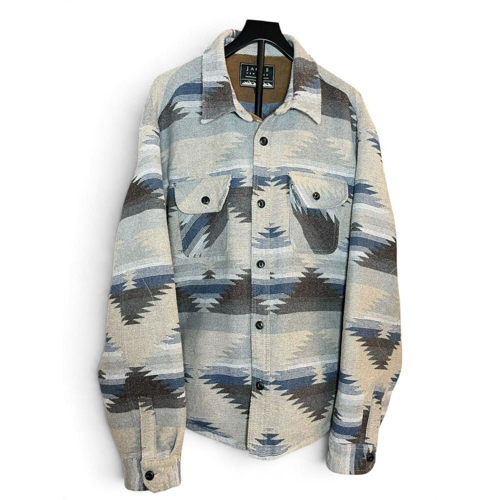 Jachs New York Shacket Mens 3XL Aztec Southwestern Wool Blend Lined Shacket